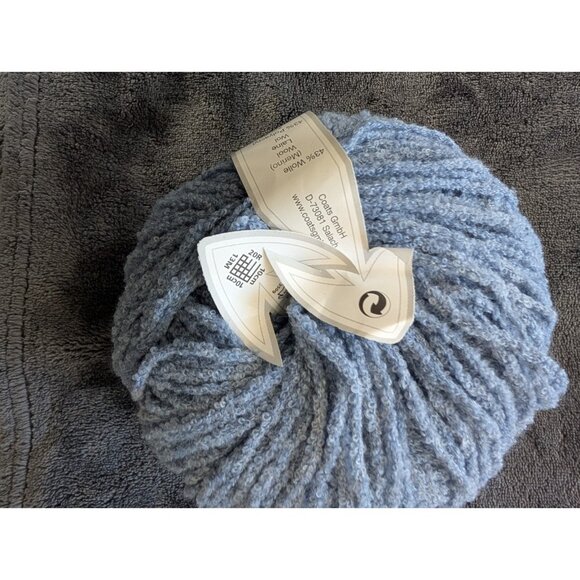 Gedifra Boheme 50g 100m Fuzzy Blue Wool/Acrylic/Nylon Blend Donut Ball - Picture 3 of 5